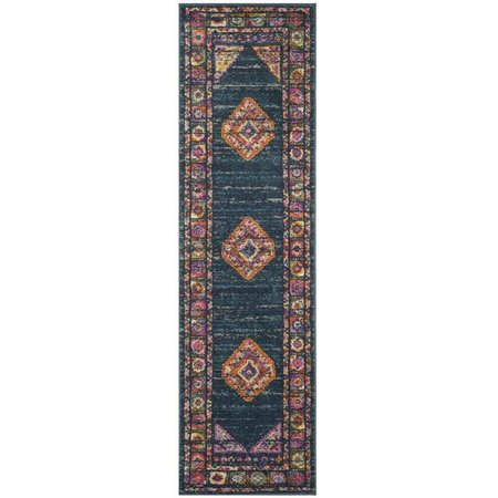 SAFAVIEH Madison Runner Rugs, Blue and Fuchsia - 2 ft.-3 in. x 12 ft. MAD133C-212